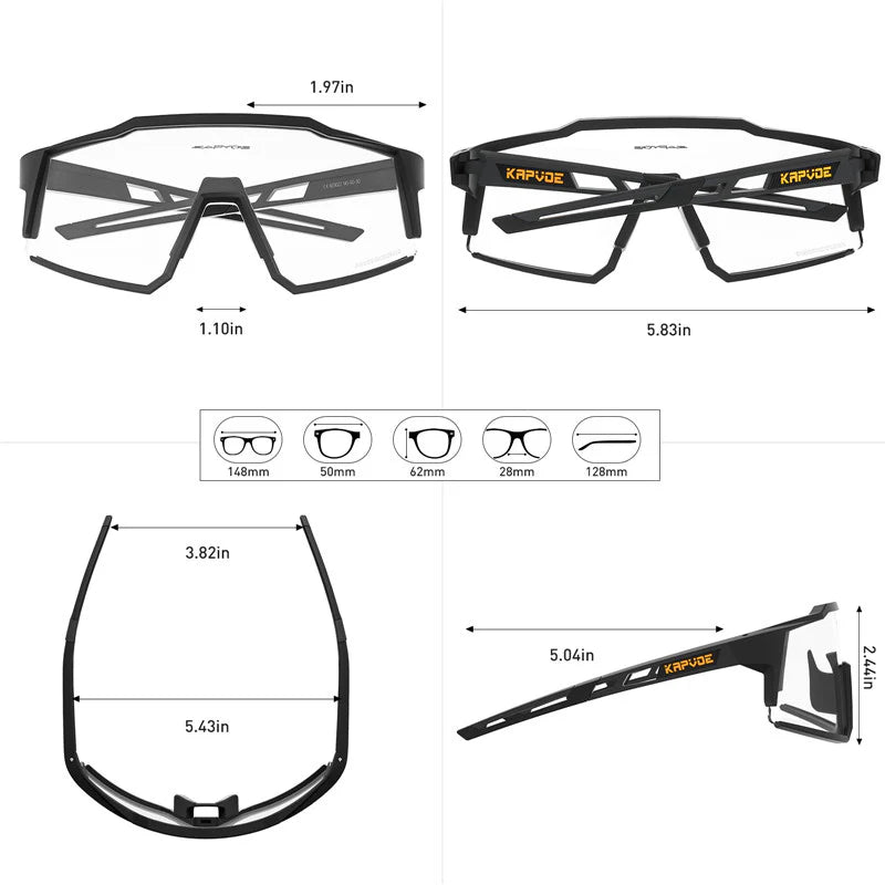 Kapvoe KE9022 Photochromic Sports Sunglasses