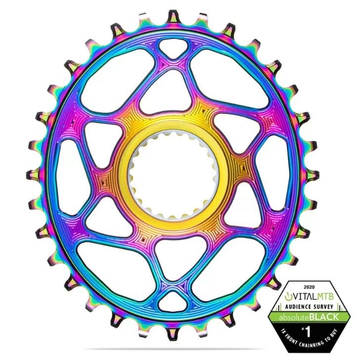 Absolute Black Oval MTB Chainring 1X Direct Mount Shimano HG+ 12 Speed Rainbow | The Bike Affair