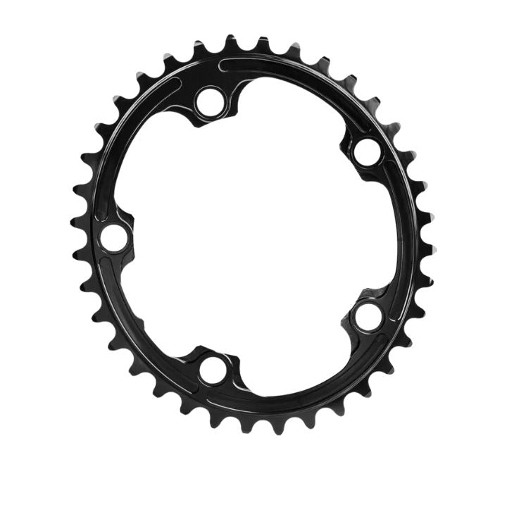 Absolute Black Oval Road Chainring 2x 110/5 Shimano (34T/36T) | The Bike Affair