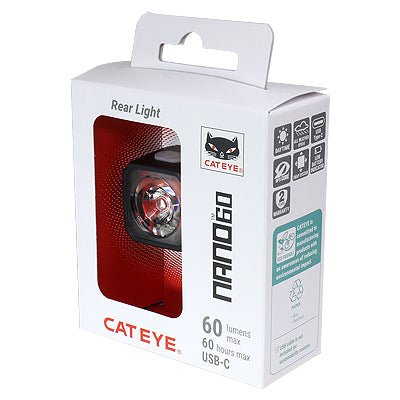 Cateye Nano 60 TL - LD830 Taillight (Rechargeable Type C) | The Bike Affair