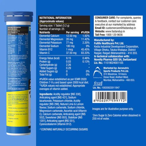 Fast&Up Reload Zero Instant Hydration Drink - Tube of 25 | The Bike Affair