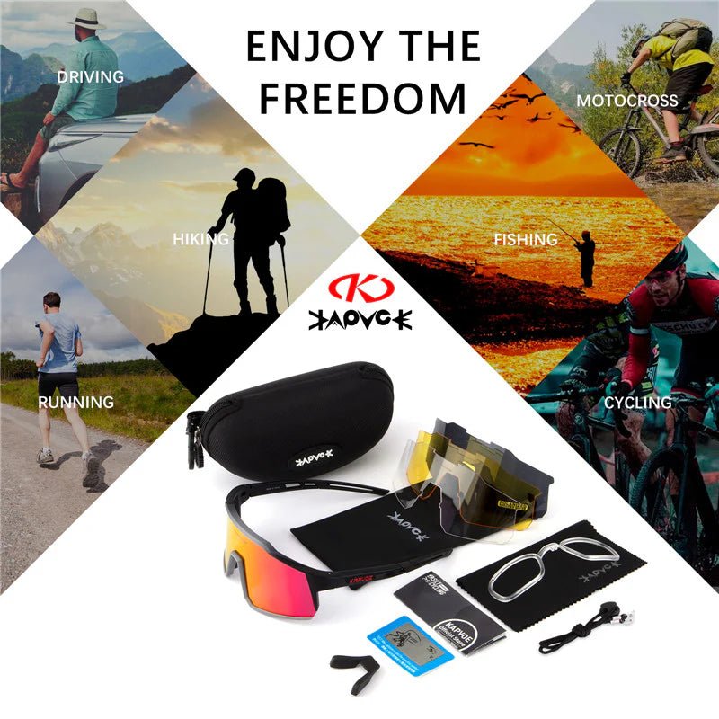 Kapvoe KE9022 Multi - Lens Sports Sunglasses | The Bike Affair