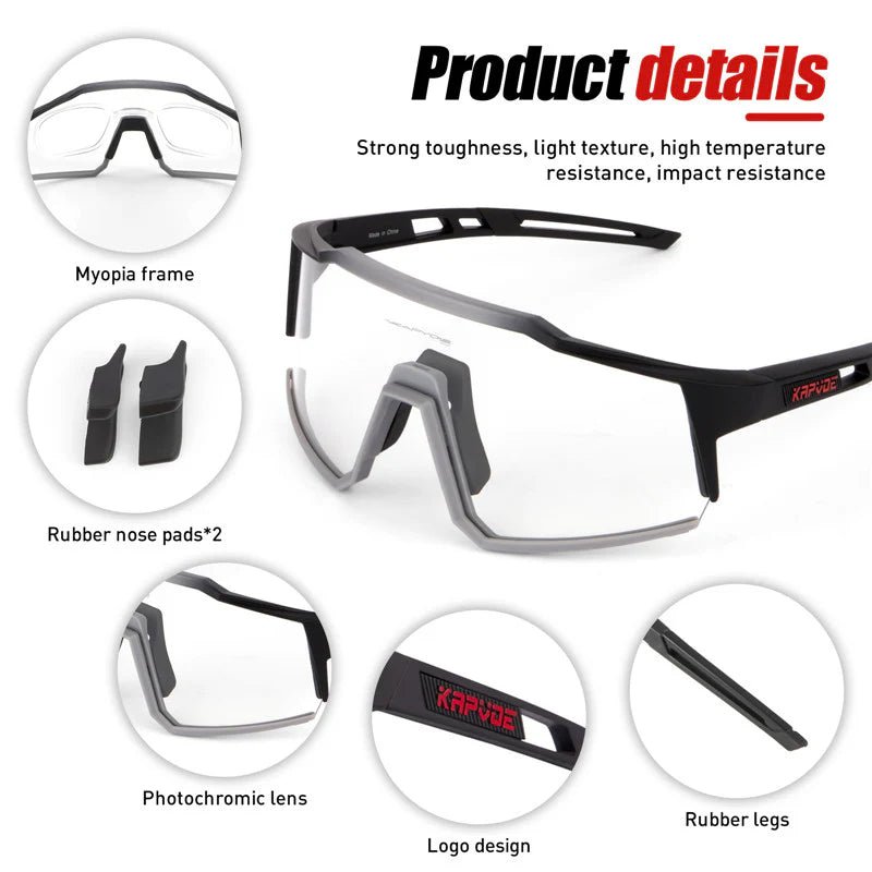 Kapvoe KE9022 Photochromic Sports Sunglasses | The Bike Affair