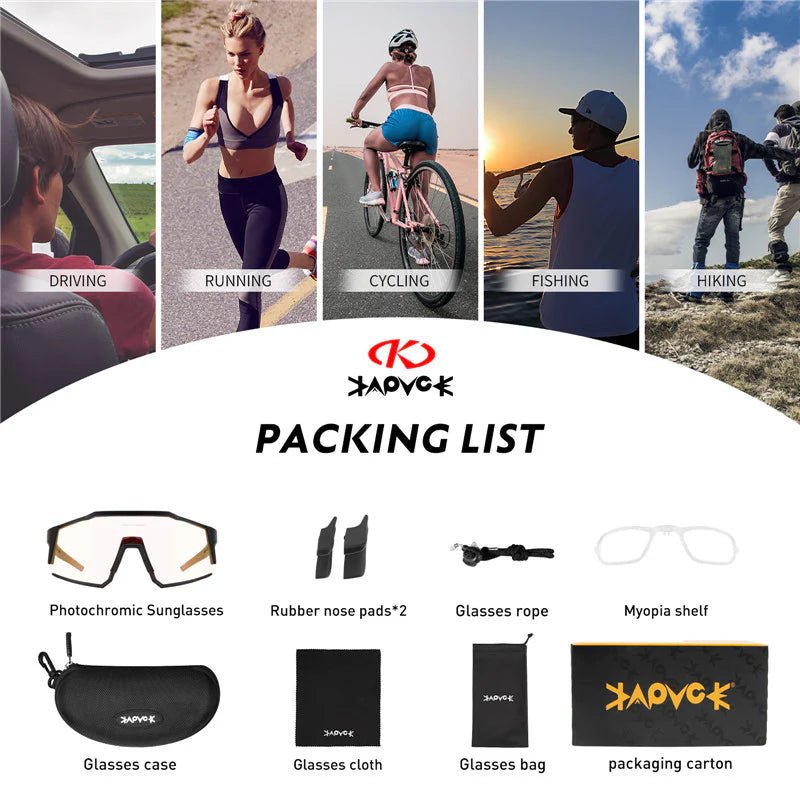 Kapvoe Revo KE9022 Photochromic Sunglasses | The Bike Affair