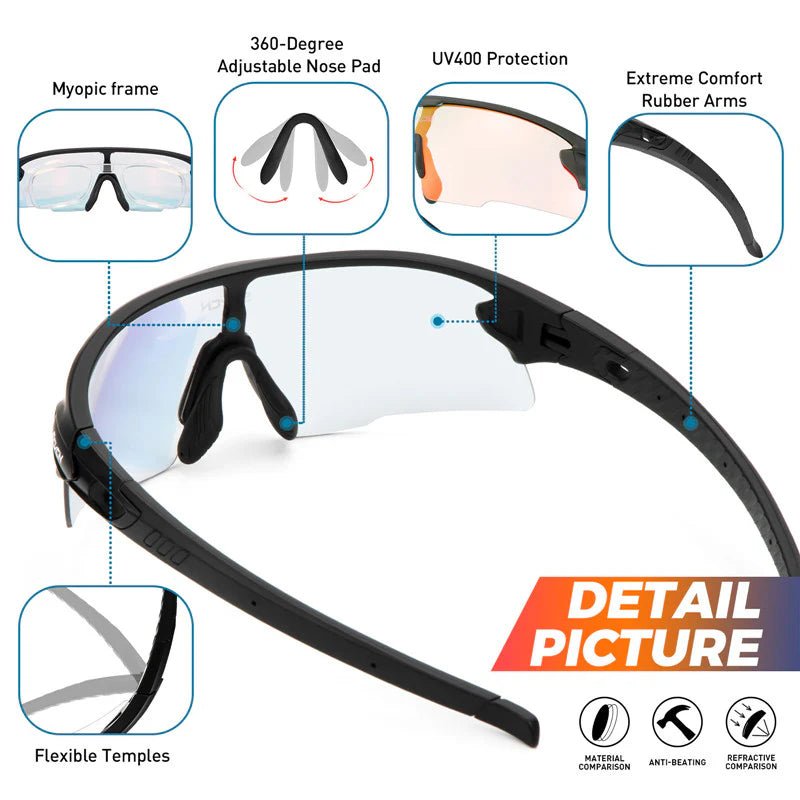 Kapvoe Revo Scvcn S2 Photochromic Sports Glasses | The Bike Affair