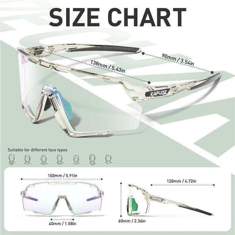 Kapvoe X170 Color Changing Frames Photochromic Sunglasses | The Bike Affair