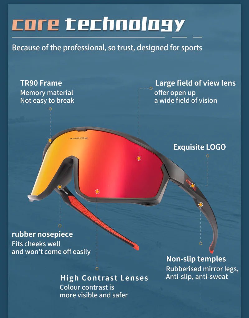 Kapvoe X93 Interchangeable Lower Frame Sunglasses | The Bike Affair
