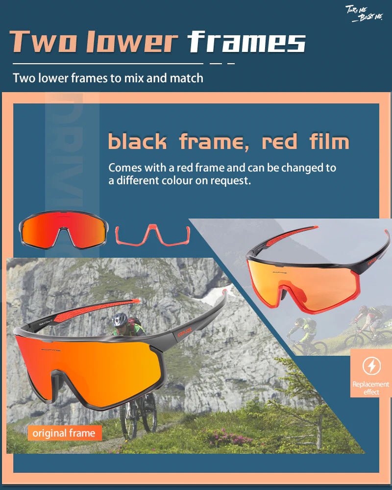 Kapvoe X93 Interchangeable Lower Frame Sunglasses | The Bike Affair