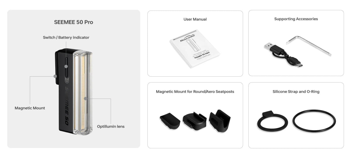 Magicshine Seemee 50 Pro Smart Magnetic Taillight | The Bike Affair