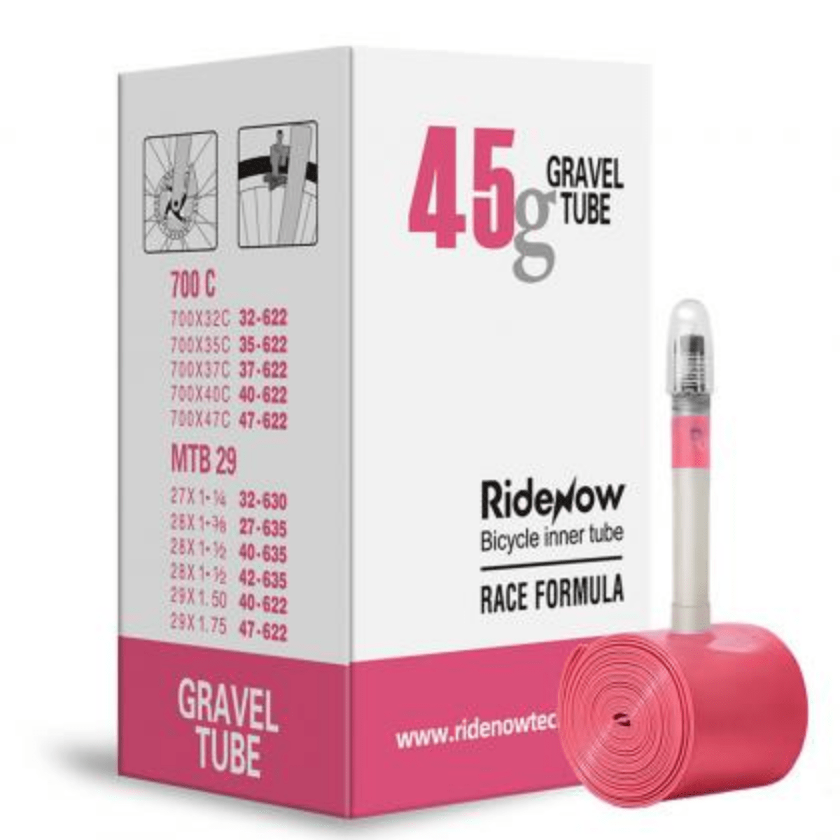 RideNow 700x32 - 47c Light TPU Inner Tube 45g | The Bike Affair