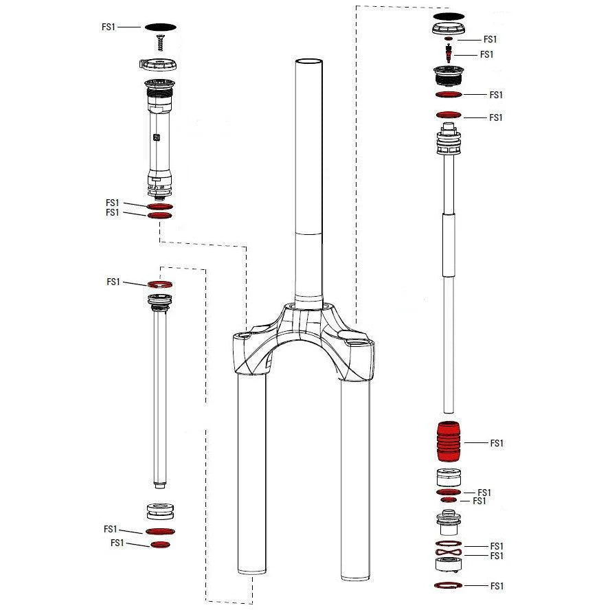 RockShox Paragon Gold A1 Fork Service Kit Full | The Bike Affair