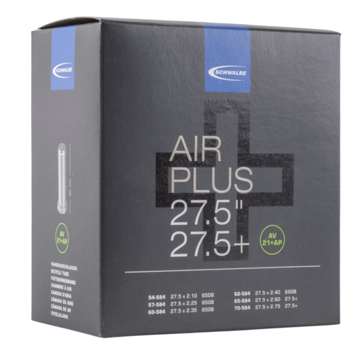 Schwalbe AV 21AP Airplus 27.5" Schrader Valve Tube | The Bike Affair