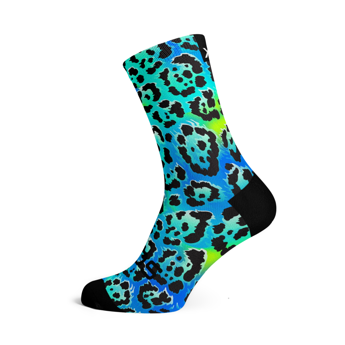 Sox Electric Leopard Blue Casual Crew Socks | The Bike Affair