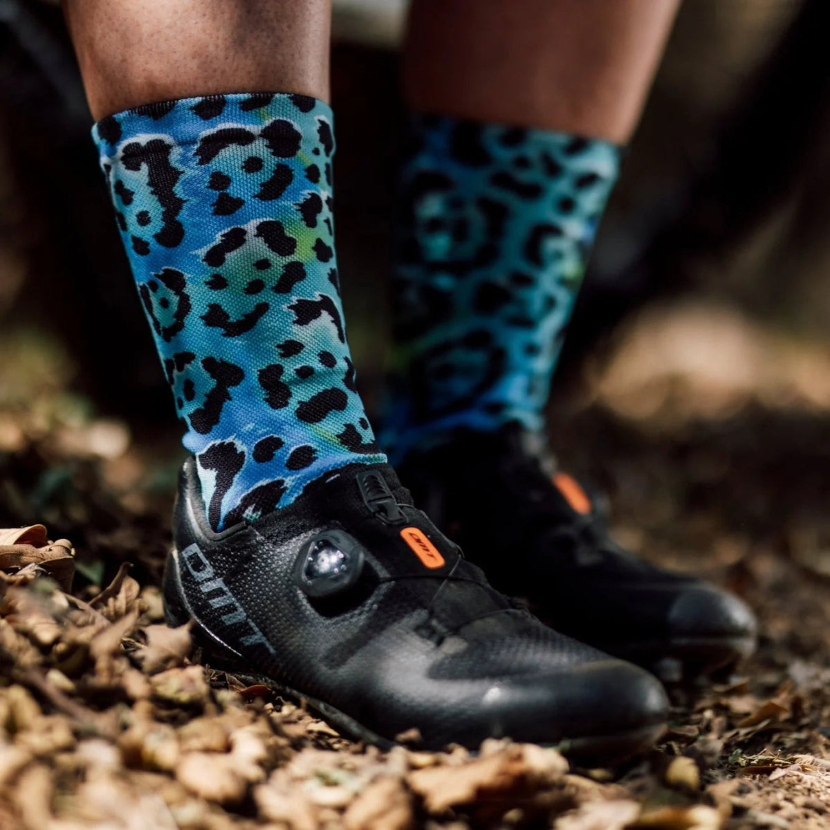 Sox Electric Leopard Blue Casual Crew Socks | The Bike Affair