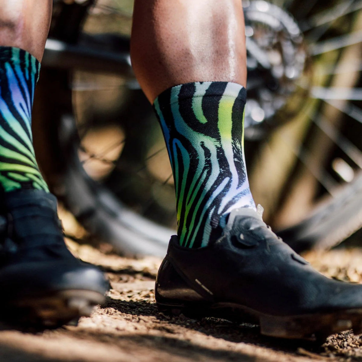 Sox Electric Zebra Green Casual Crew Socks | The Bike Affair