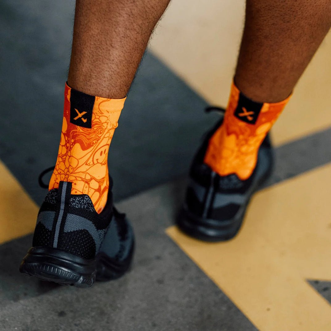 Sox Neon Slide Orange Casual Crew Socks | The Bike Affair