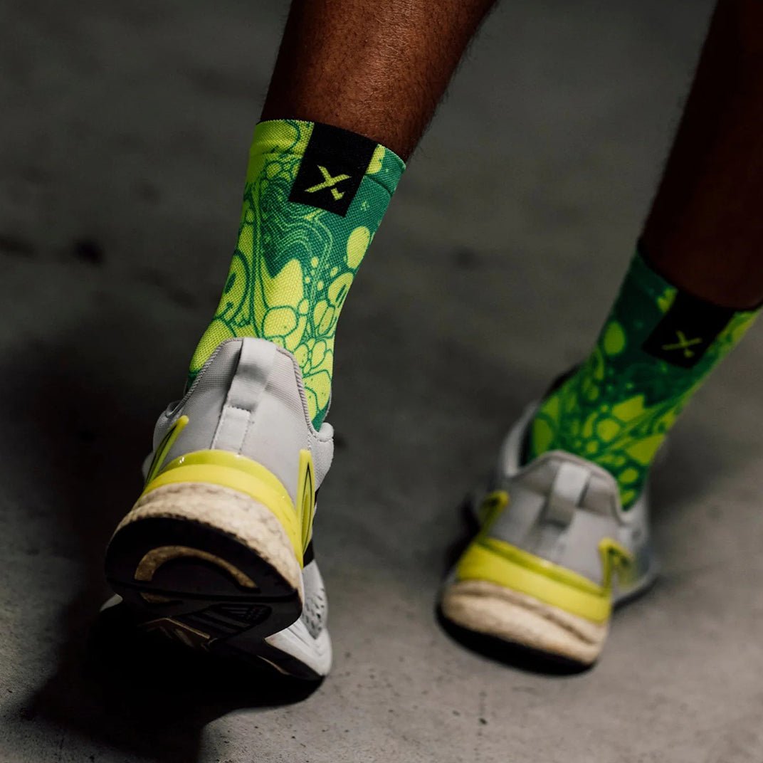Sox Neon Slide Yellow Casual Crew Socks | The Bike Affair