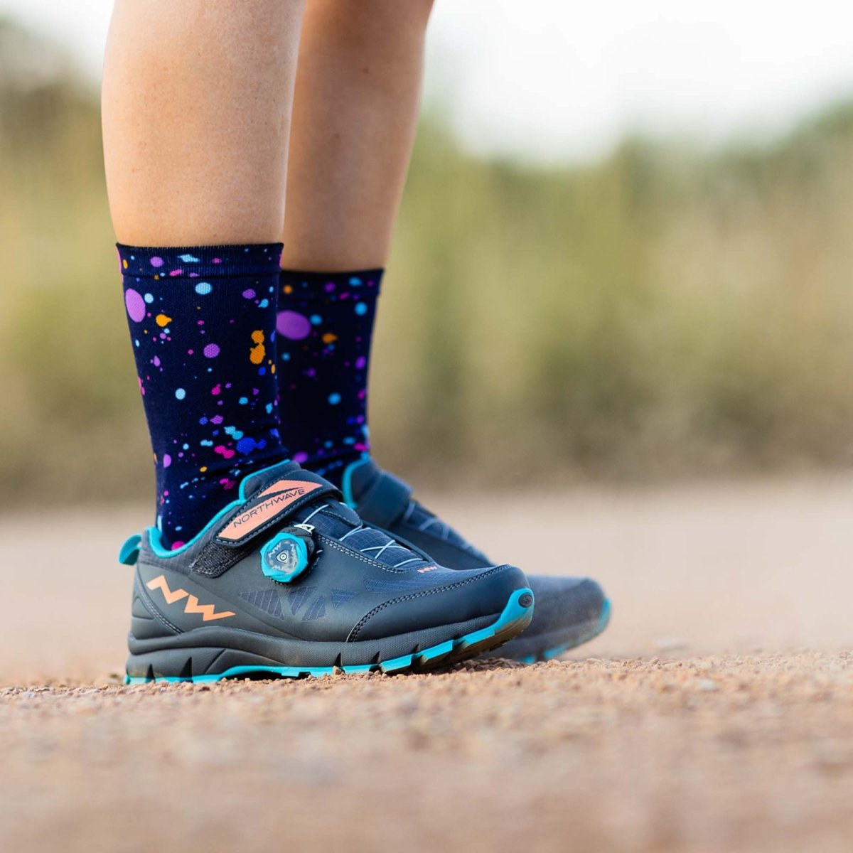 Sox Purple Splash Casual Crew Socks | The Bike Affair