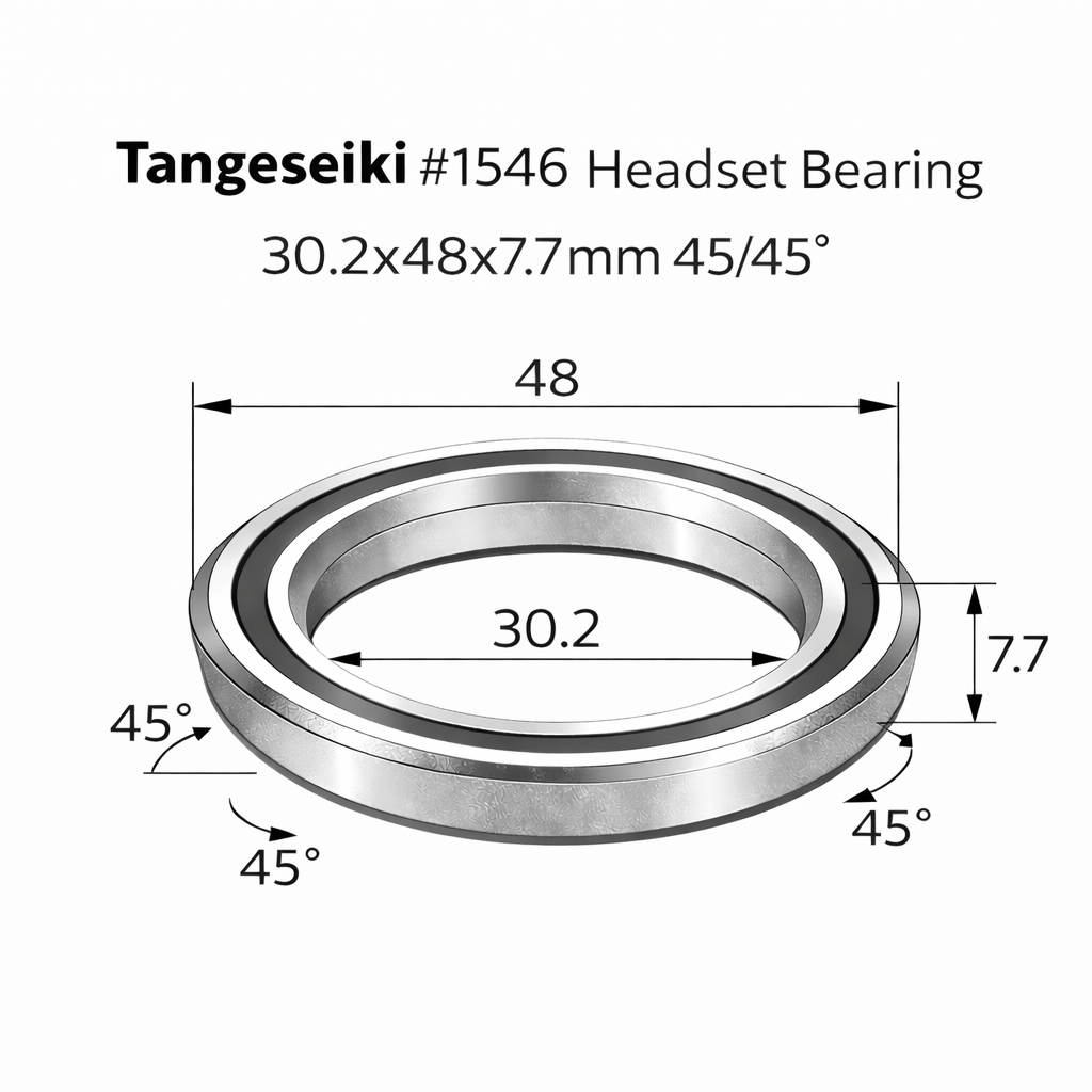 Tangeseiki 1546 Headset Bearing 30.2x48x7.7 mm 45/45° | The Bike Affair