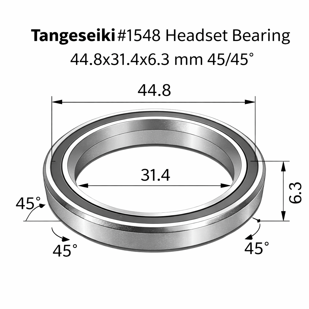 Tangeseiki 1548 Headset Bearing 44.8x31.4x6.3 mm 45/45° | The Bike Affair