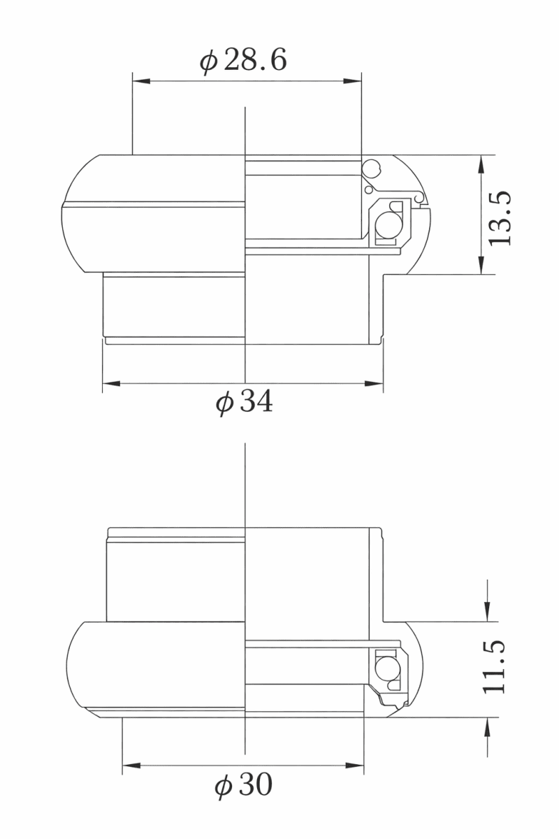 Tangeseiki Technoglide J2 Zero - Stack Threadless Headset 1", EC32/EC32 | The Bike Affair