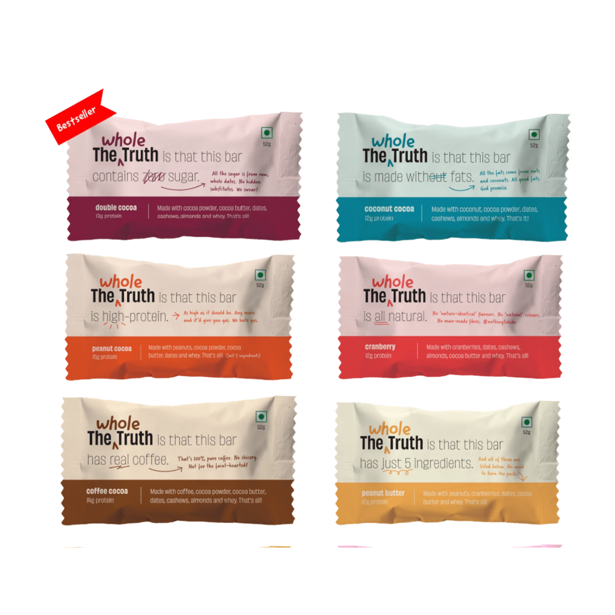 The Whole Truth Protein Bars All - In - One - Box of 6 | The Bike Affair