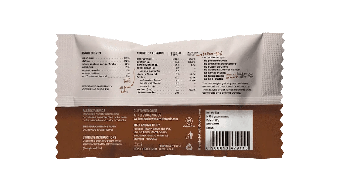 The Whole Truth Protein Bars | The Bike Affair