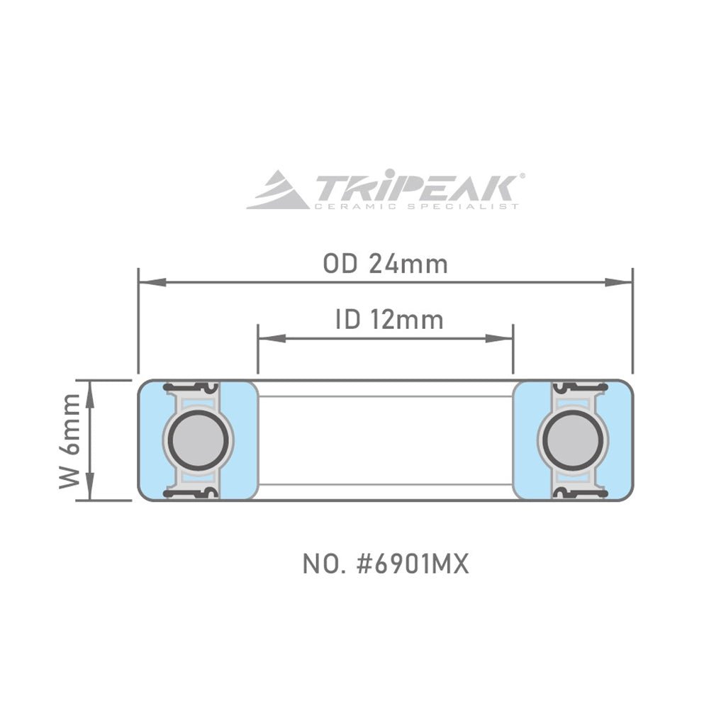 Tripeak 6901 Full Steel Ball Bearing Max Series 12X24X6mm | The Bike Affair