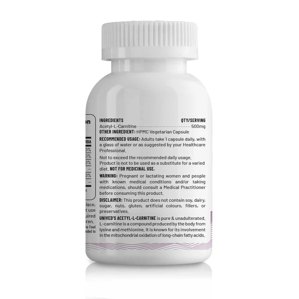 Unived Acetyl L - Carnitine Capsules 60 | The Bike Affair