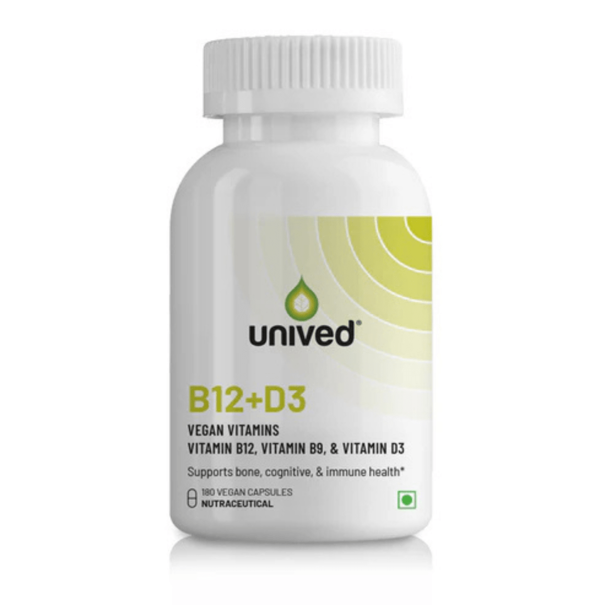 Unived B12+D3 Vegan Capsules - 180 | The Bike Affair
