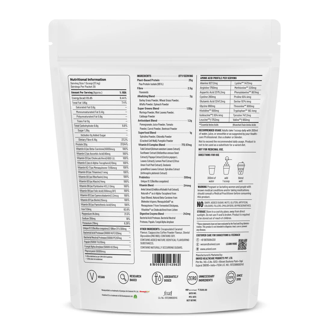 Unived Superfoods Protein - 30 Servings | The Bike Affair