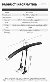 Rockbros Quick Release Road Bike Fender