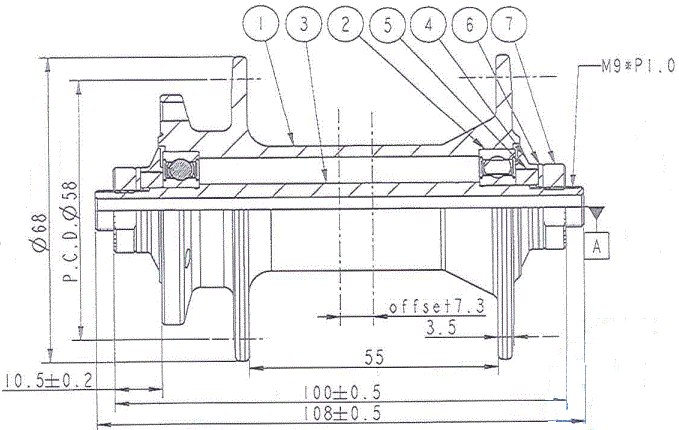 Novatec Front Disc Hub
