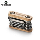 Rockbros Titanium-Plated 8-in-1 Wood Handle Multi Tool