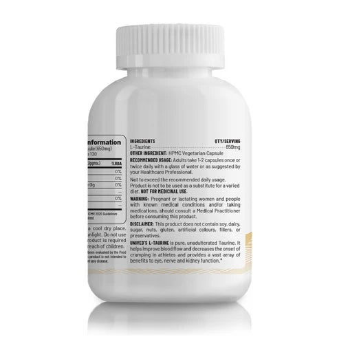 Unived L-Taurine Vegan Capsules (120)