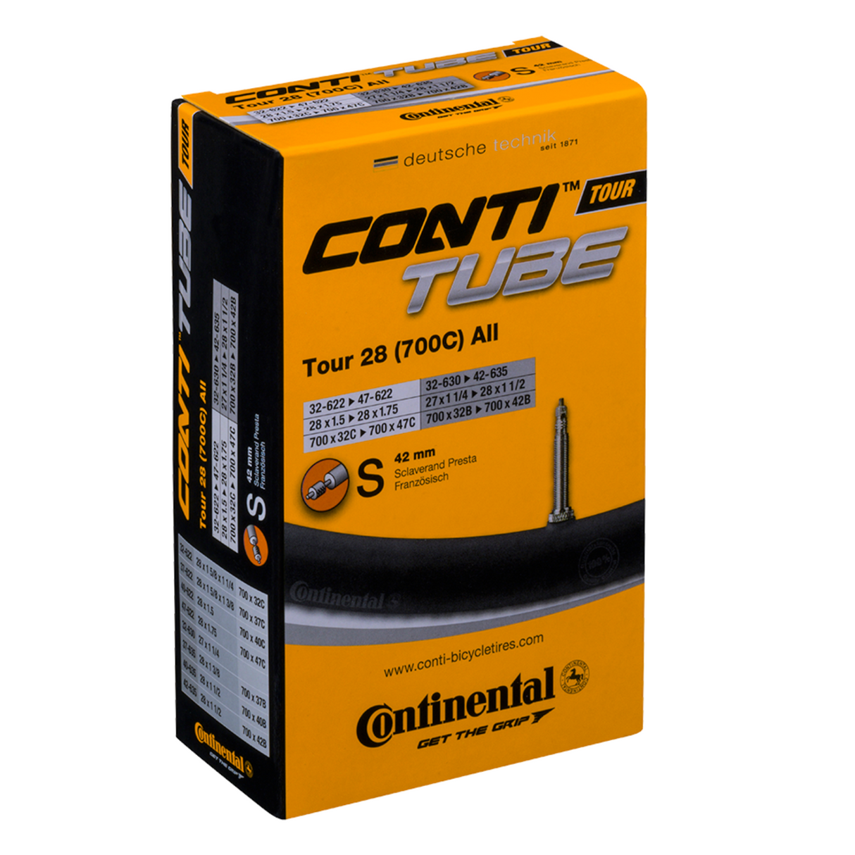 Continental S Tour 28" 32-622 > 47-622 Presta 42mm Tube