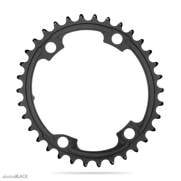 Absolute Black Oval Road Chainring 2X 110/4 Shimano 9100 (50T/52T/53T) | The Bike Affair