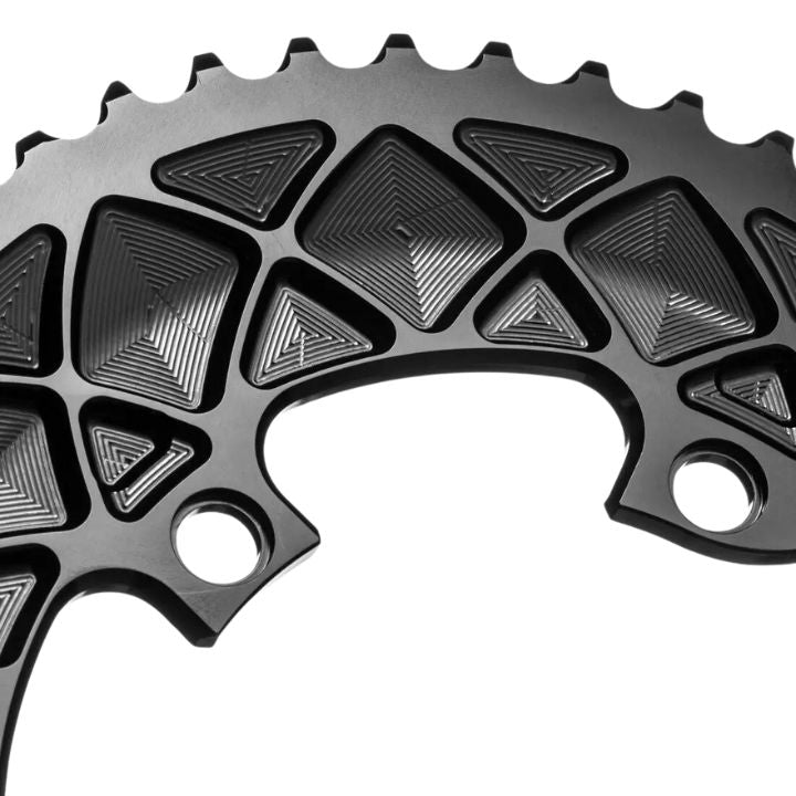 Absolute Black Oval Road Chainring 2X 110/4 Shimano 9100 (50T/52T/53T) | The Bike Affair