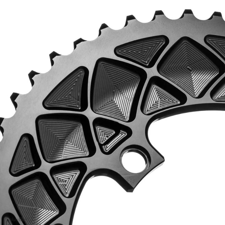 Absolute Black Oval Road Chainring 2x 110/5 Shimano (50T/52T) | The Bike Affair