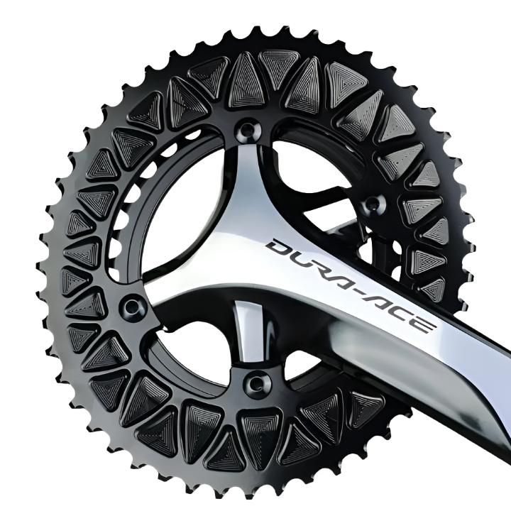 Absolute Black Oval Road/Gravel Sub-Compact Chainring 2X 110/4 BCD (48T/46T) | The Bike Affair