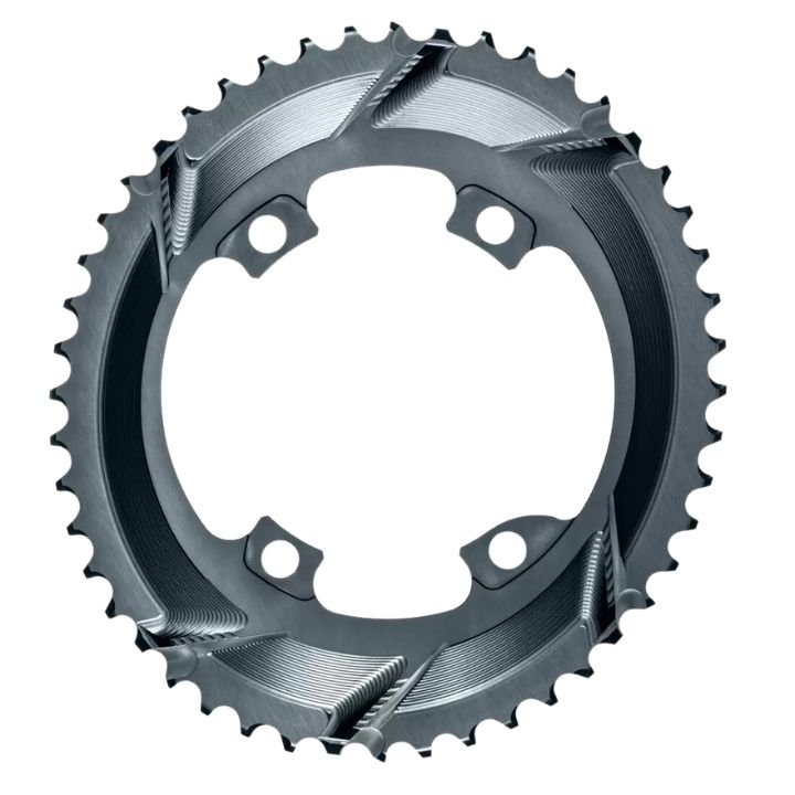 Absolute Black Oval Road/Gravel Sub-Compact Chainring 2X 110/4 BCD (48T/46T) | The Bike Affair