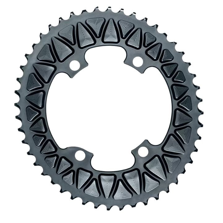 Absolute Black Oval Road/Gravel Sub-Compact Chainring 2X 110/4 BCD (48T/46T) | The Bike Affair