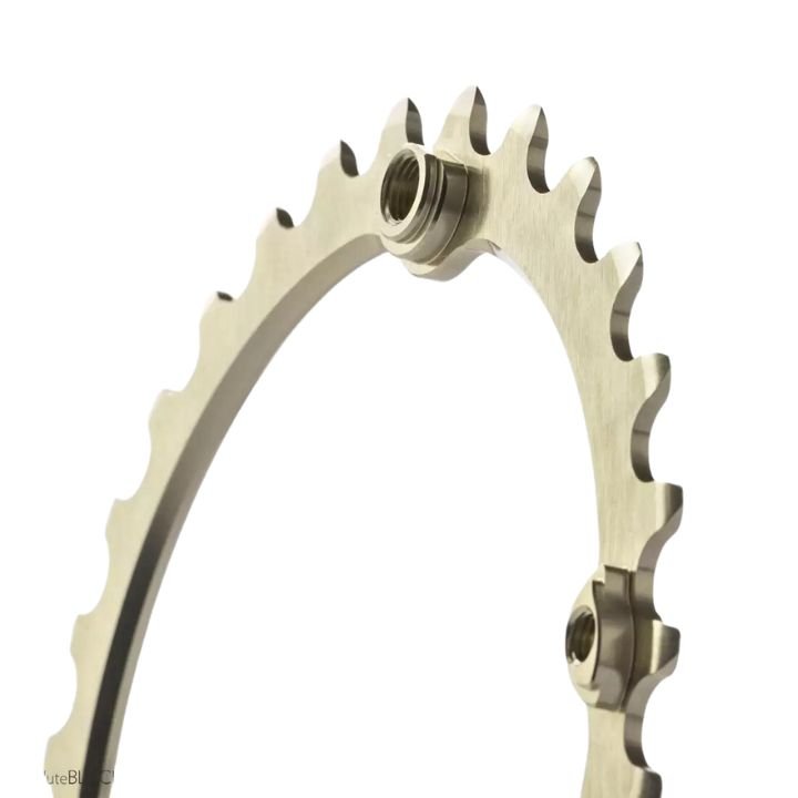 Absolute Black Oval Road/Gravel Sub-Compact Chainring 2X 110/4 BCD (48T/46T) | The Bike Affair