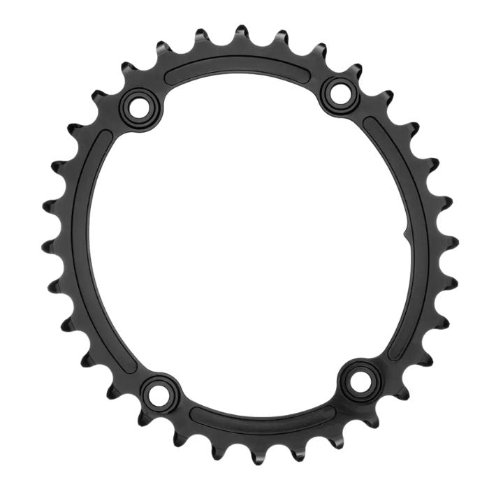 Absolute Black Oval Road/Gravel Sub-Compact Chainring 2X 110/4 BCD (48T/46T) | The Bike Affair