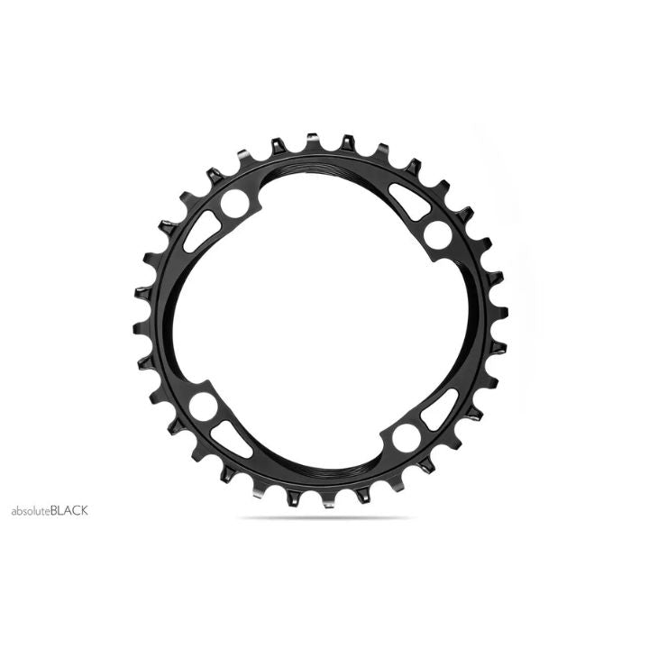 Absolute Black Round MTB Chainring 1X 104BCD Shimano | The Bike Affair