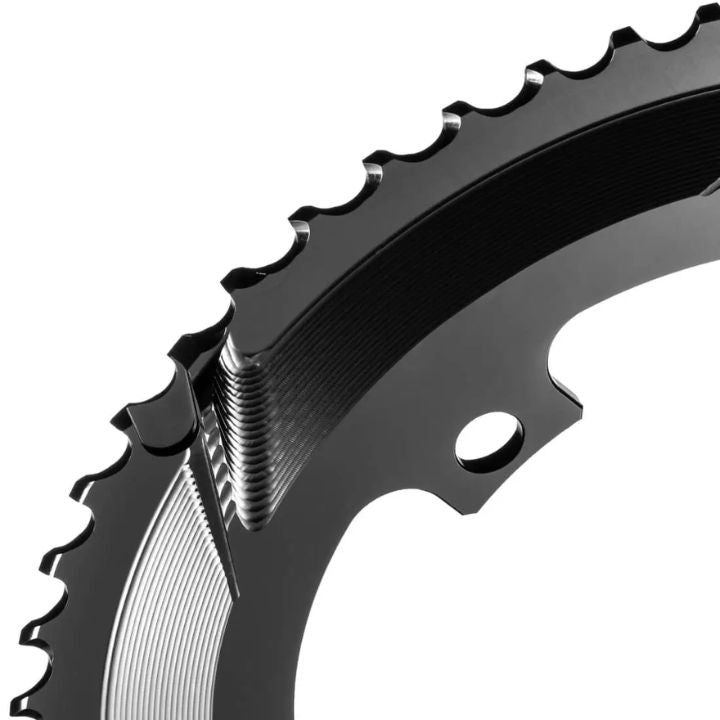 Absolute Black Round Road Chainring 2X 110/4 Shimano 9100 | The Bike Affair