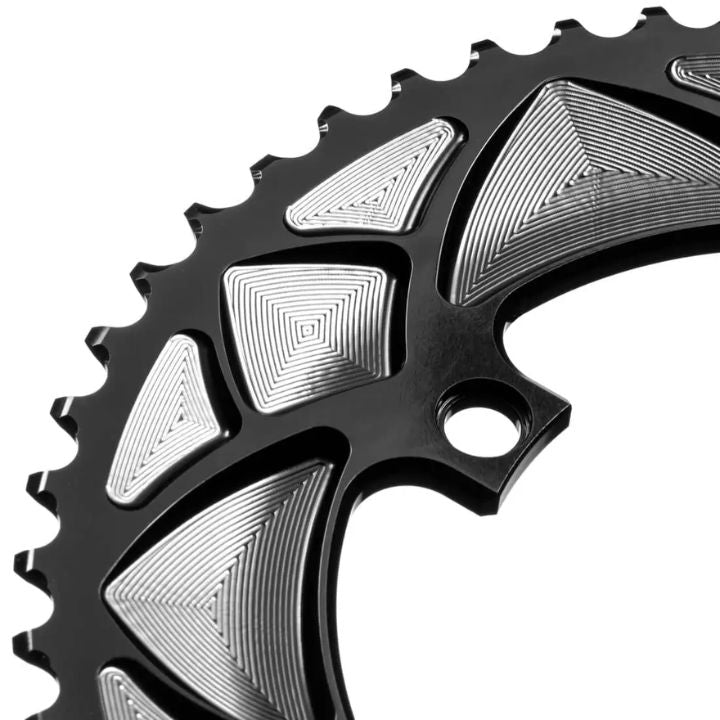 Absolute Black Round Road Chainring 2X 110/4 Shimano 9100 | The Bike Affair
