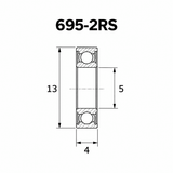 Blackbearing B3 695-2RS Bearing 5x13x4 mm | The Bike Affair