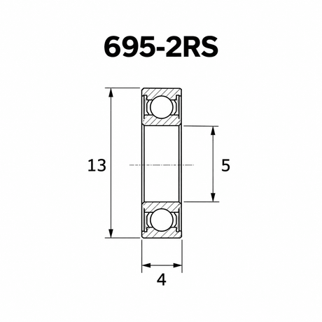 Blackbearing B3 695-2RS Bearing 5x13x4 mm | The Bike Affair