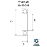 Blackbearing PF30 SRAM B3 Bottom Bracket Bearing 31x43x7 mm | The Bike Affair